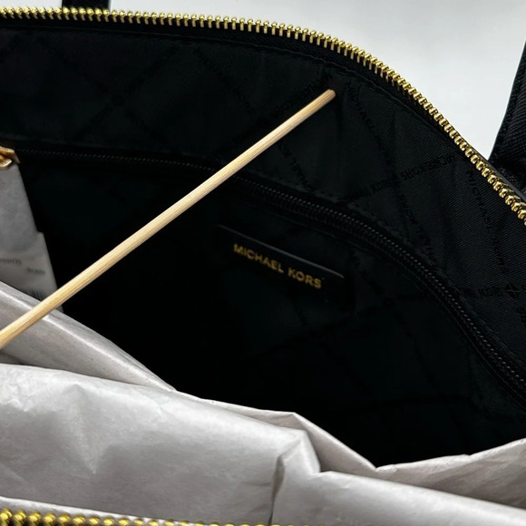 Michael Kors Large Charlotte Tote Bag & Large Double Zip Wallet Black (NWT) - Picture 9 of 13